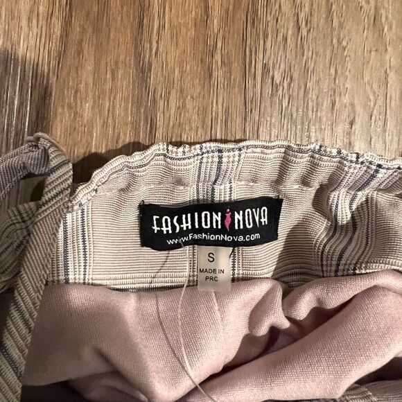 Fashion Nova Size S Pink ‘Just Hired’ Plaid Ruffle Dress Front Zipper Bodycon - Picture 8 of 8